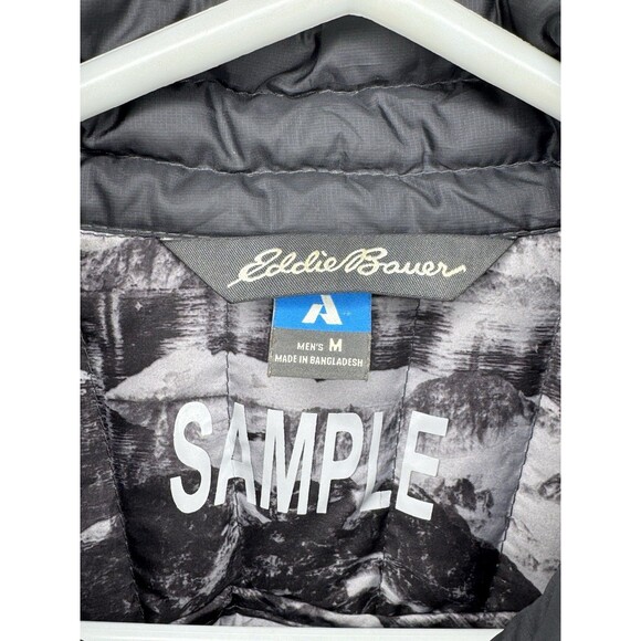 Eddie Bauer Black First Ascent Puffer Jacket StormDown 800 Mens Sz M RARE Sample - Picture 7 of 16